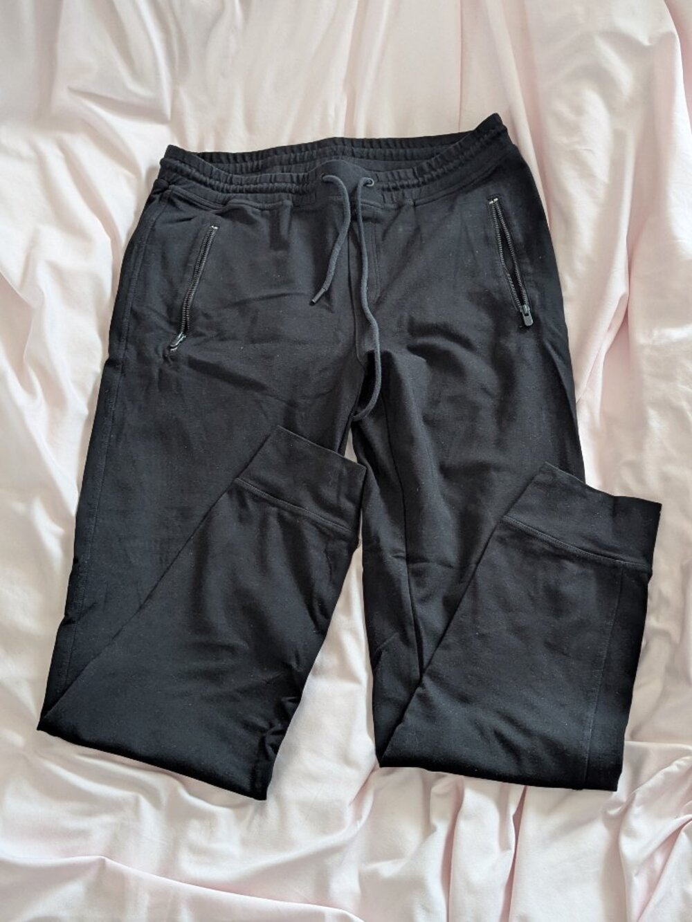 Patrick Assaraf Black Zip Pocket Joggers Size M